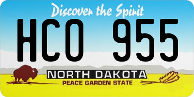 ND license plate HCO955