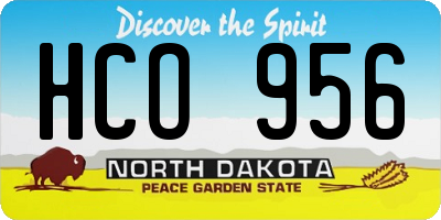 ND license plate HCO956