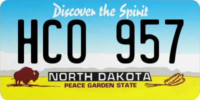 ND license plate HCO957