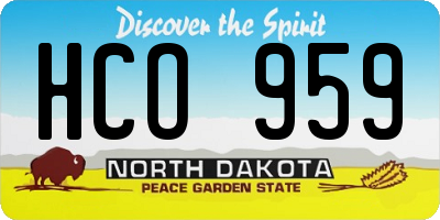 ND license plate HCO959