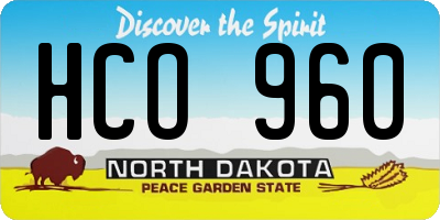 ND license plate HCO960