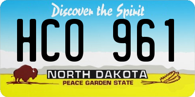 ND license plate HCO961