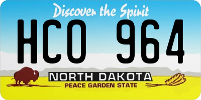 ND license plate HCO964