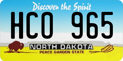 ND license plate HCO965