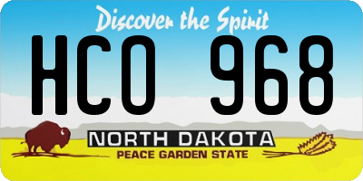 ND license plate HCO968