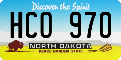 ND license plate HCO970