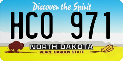 ND license plate HCO971