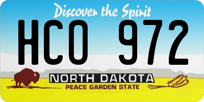 ND license plate HCO972