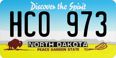 ND license plate HCO973