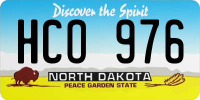 ND license plate HCO976