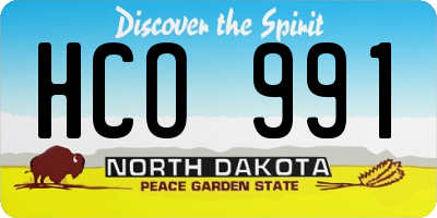 ND license plate HCO991