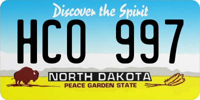 ND license plate HCO997