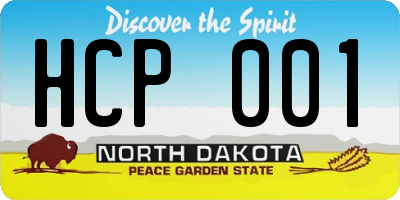 ND license plate HCP001