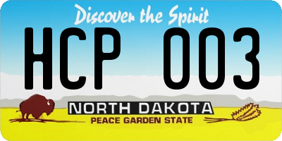 ND license plate HCP003