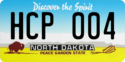 ND license plate HCP004