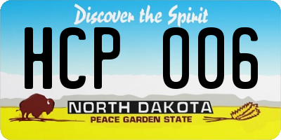 ND license plate HCP006