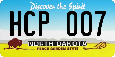 ND license plate HCP007