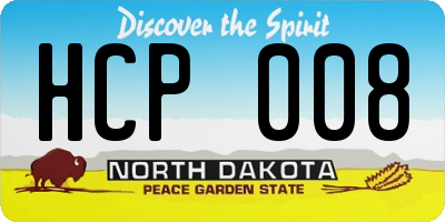 ND license plate HCP008