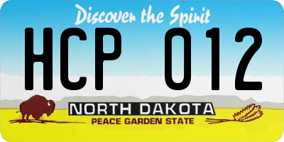 ND license plate HCP012