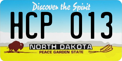 ND license plate HCP013