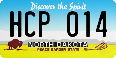 ND license plate HCP014