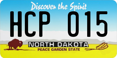 ND license plate HCP015