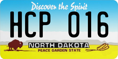 ND license plate HCP016