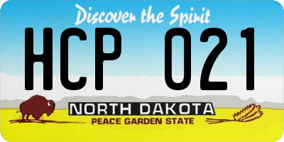 ND license plate HCP021