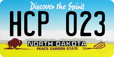 ND license plate HCP023