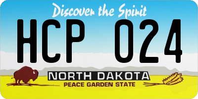 ND license plate HCP024