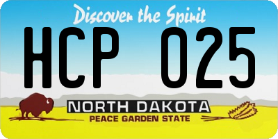 ND license plate HCP025