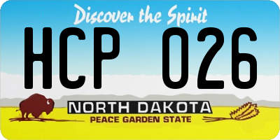 ND license plate HCP026