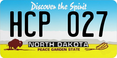 ND license plate HCP027