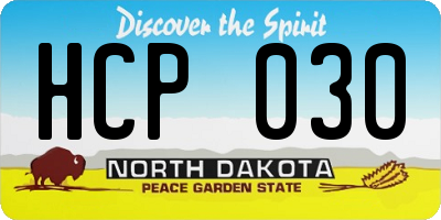 ND license plate HCP030