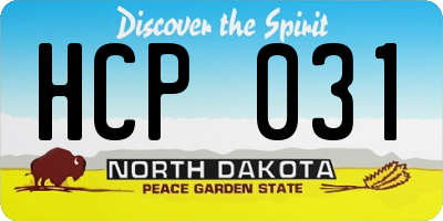 ND license plate HCP031