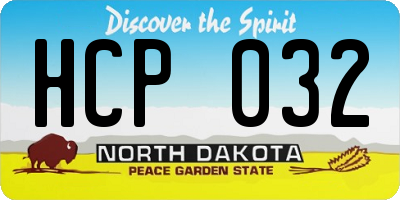 ND license plate HCP032