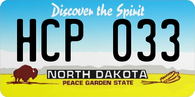 ND license plate HCP033