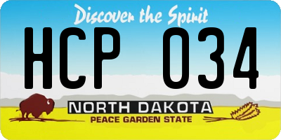 ND license plate HCP034