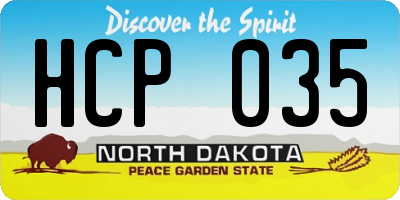 ND license plate HCP035