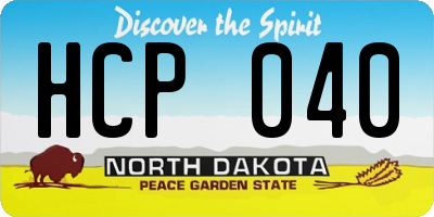 ND license plate HCP040