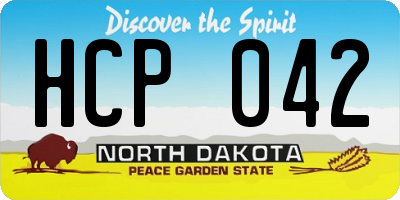 ND license plate HCP042