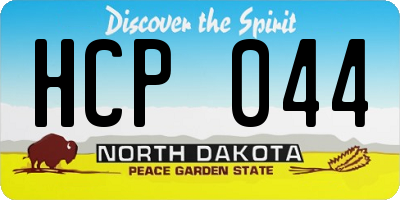 ND license plate HCP044