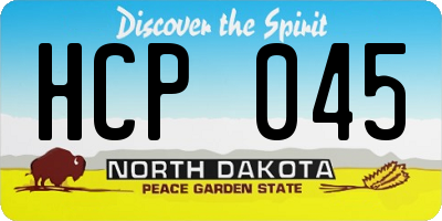 ND license plate HCP045