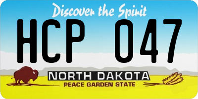 ND license plate HCP047