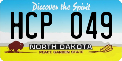 ND license plate HCP049