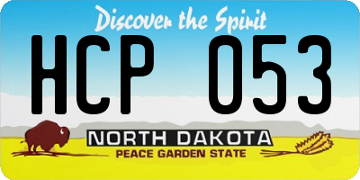 ND license plate HCP053