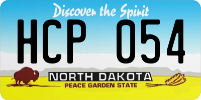 ND license plate HCP054