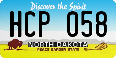 ND license plate HCP058