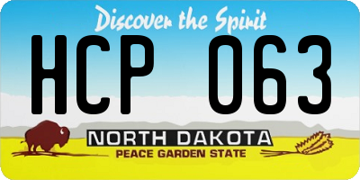 ND license plate HCP063