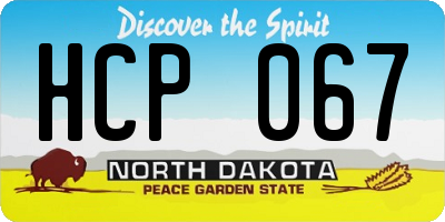 ND license plate HCP067